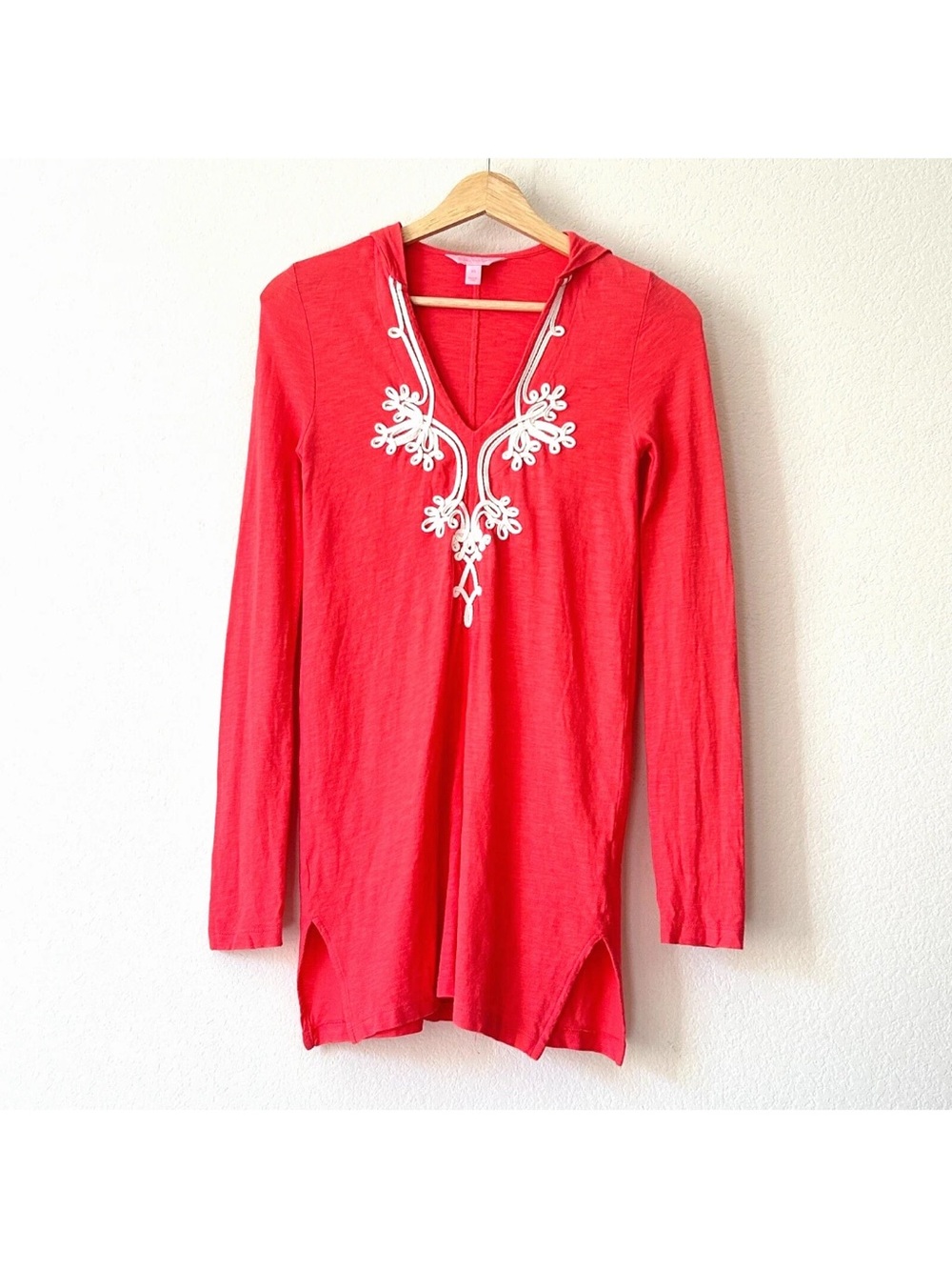 Lilly Pulitzer Noelle Coral Hooded Tunic Medium